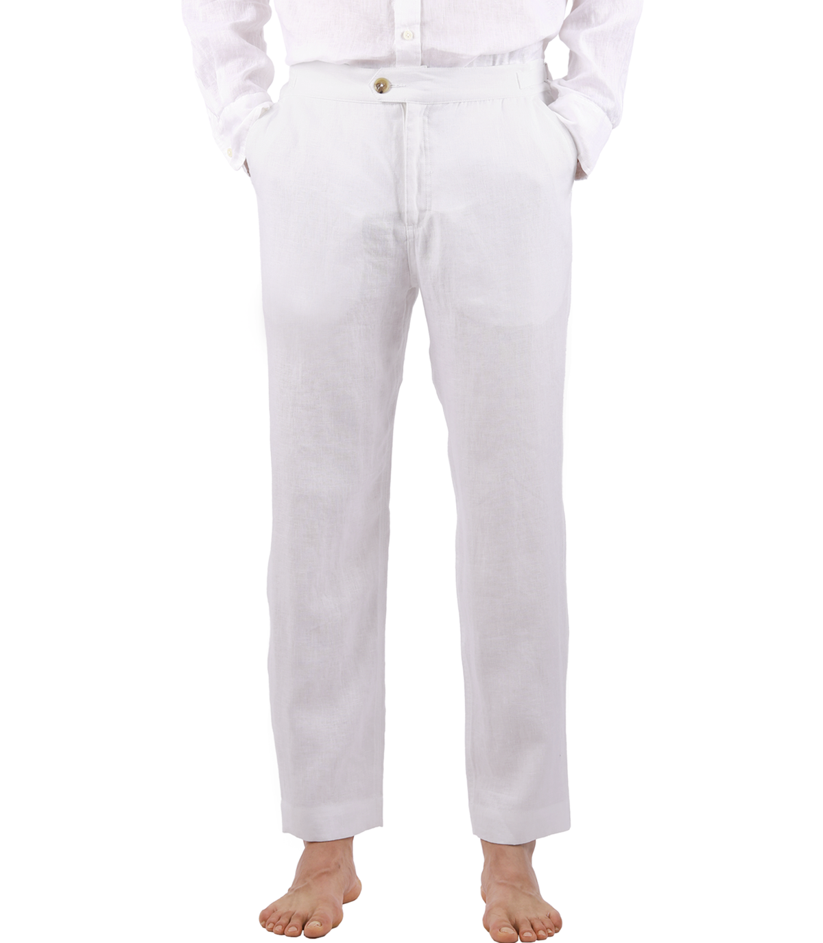 Linen Pants with Adjustable Tabs