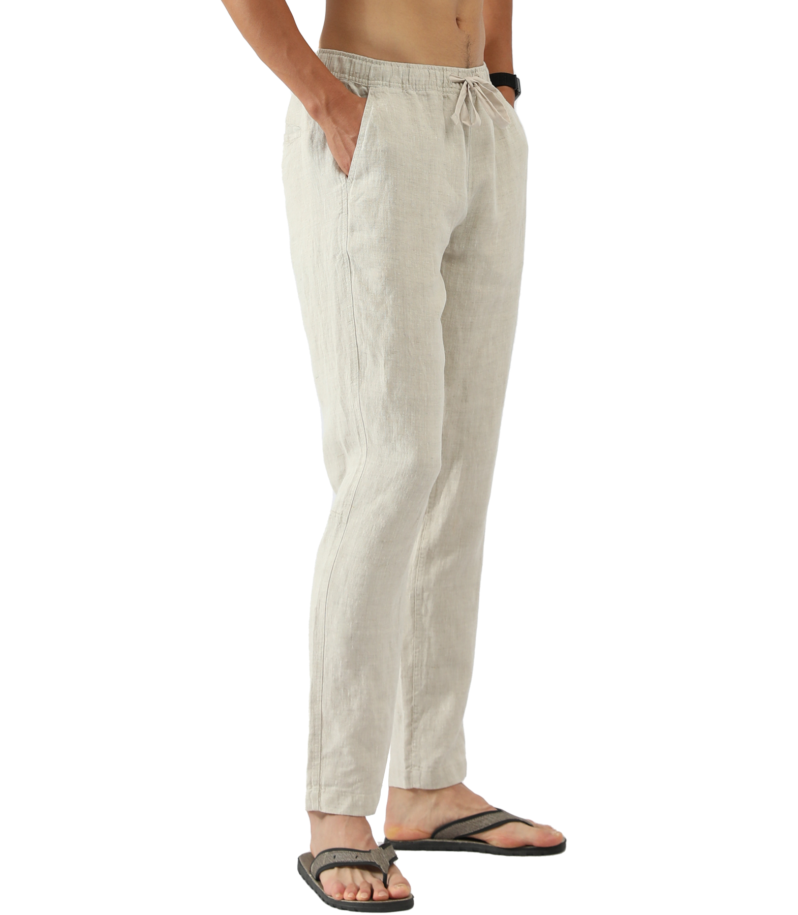 Linen Pants with Drawstring