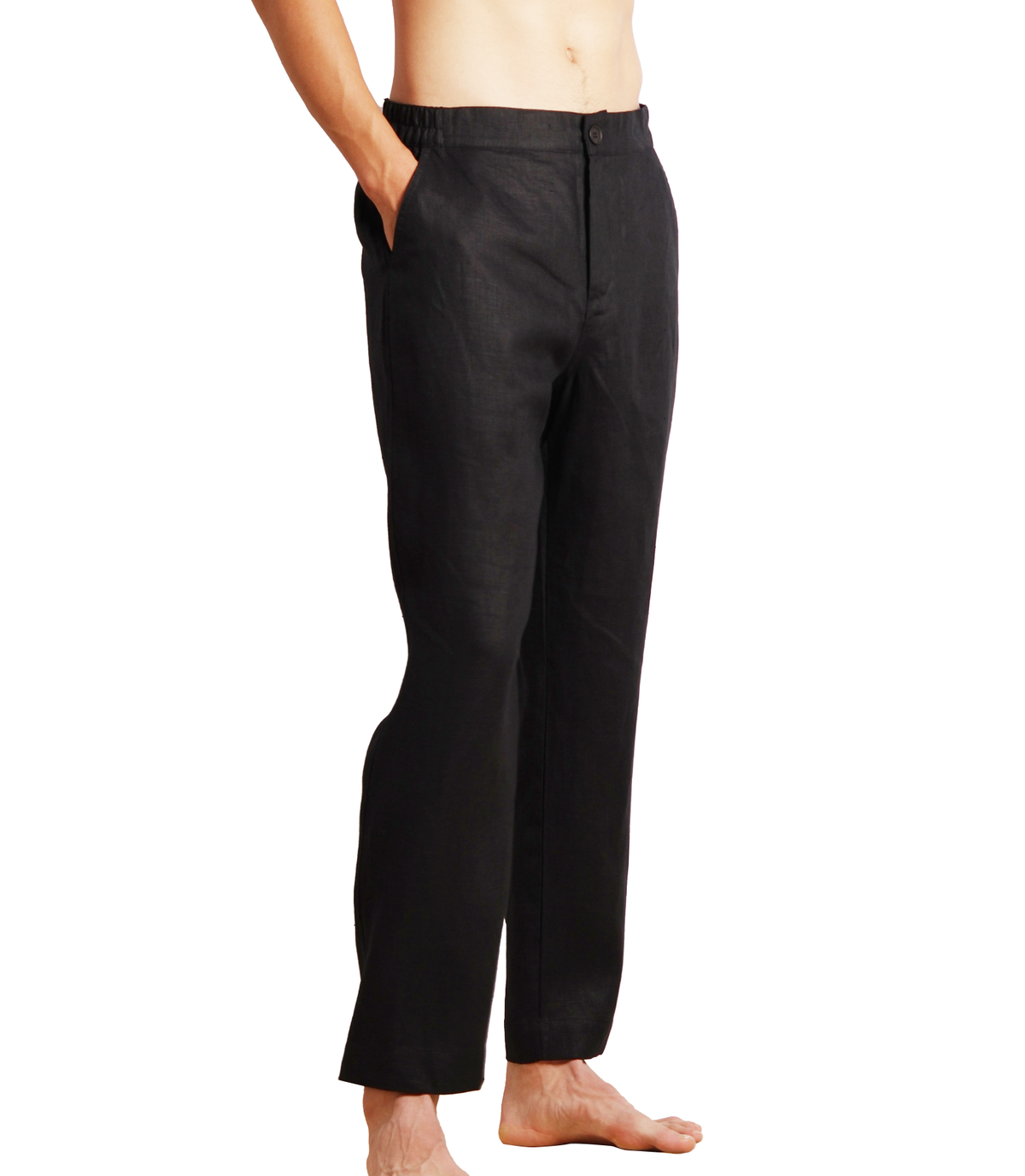 Linen Pants Elastic  Waist