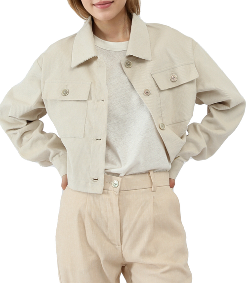 Cropped Corduroy Shacket