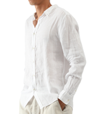 Slim Fit Linen Shirt  | Navy