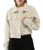 Cropped Corduroy Shacket