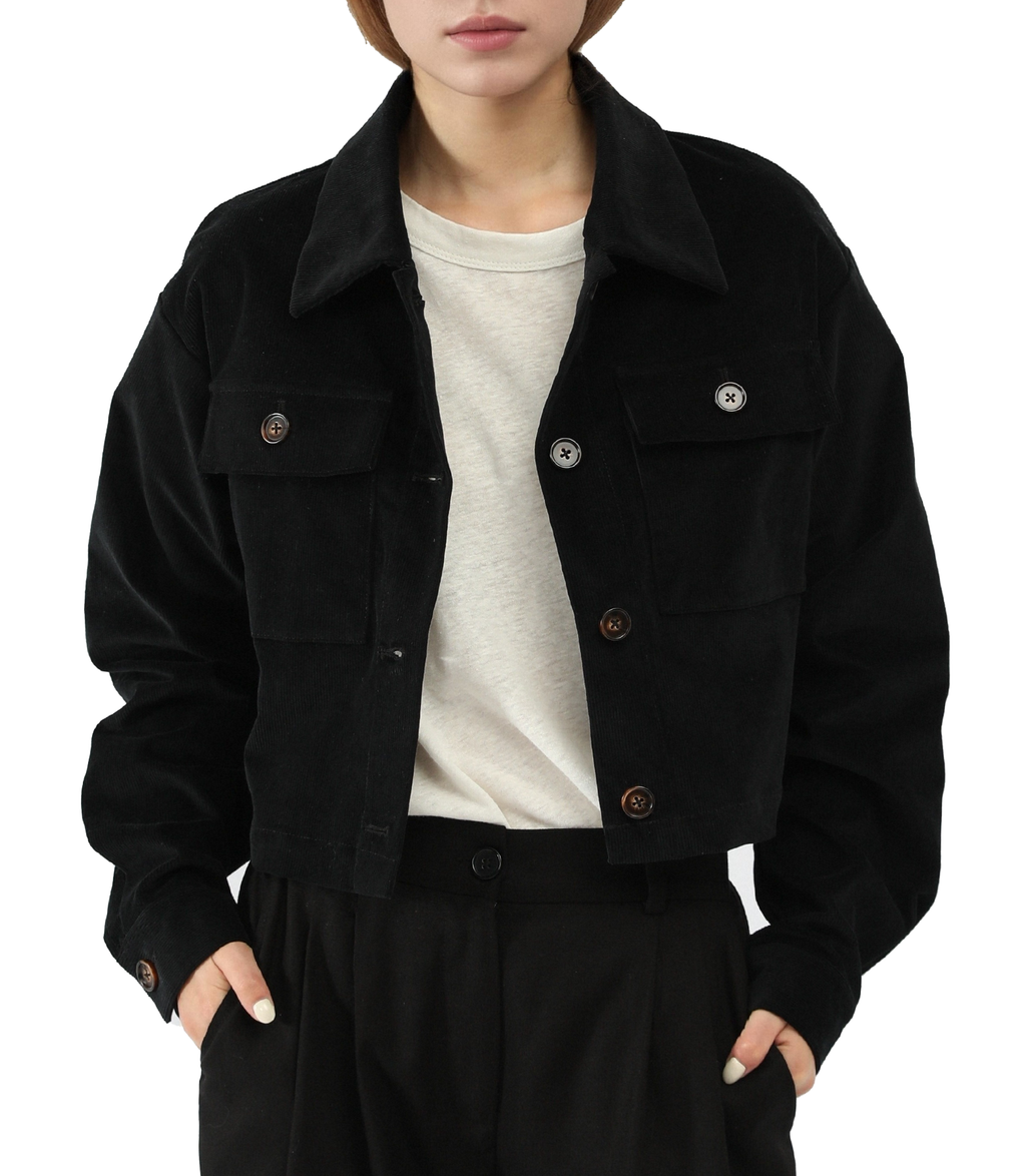 Cropped Corduroy Shacket