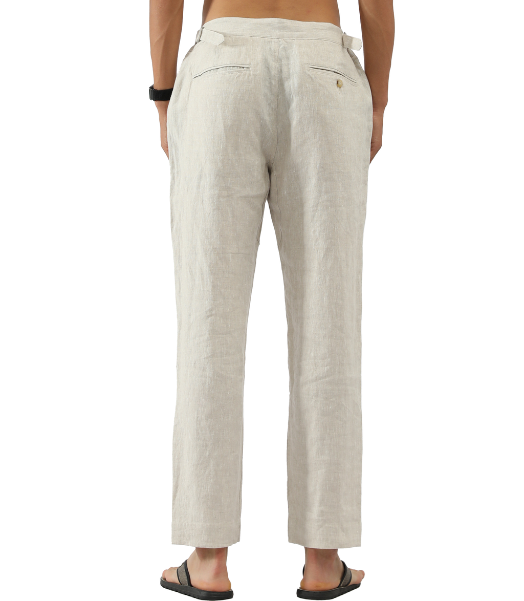 Linen Pants with Adjustable Tabs