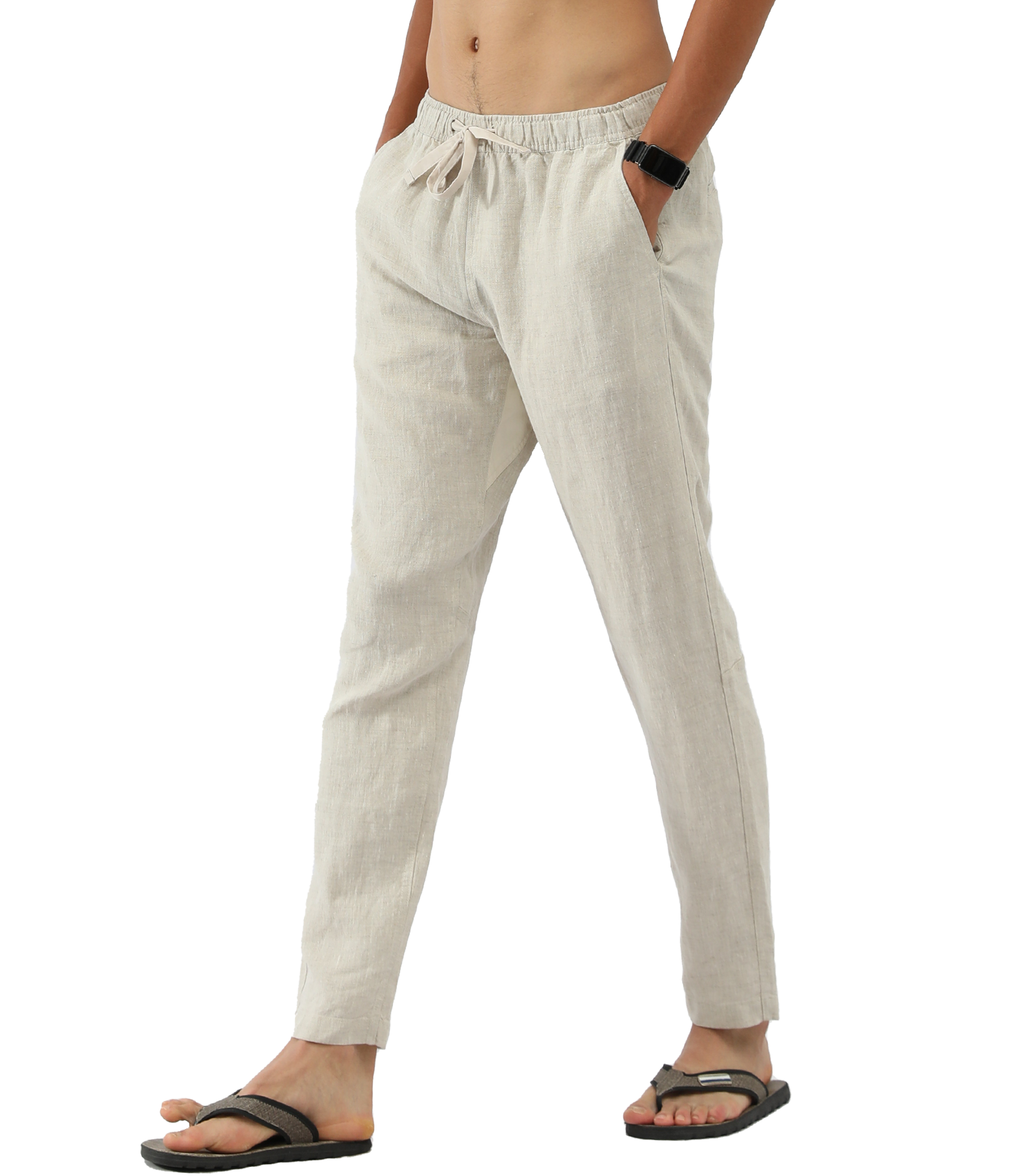 Linen Pants with Drawstring