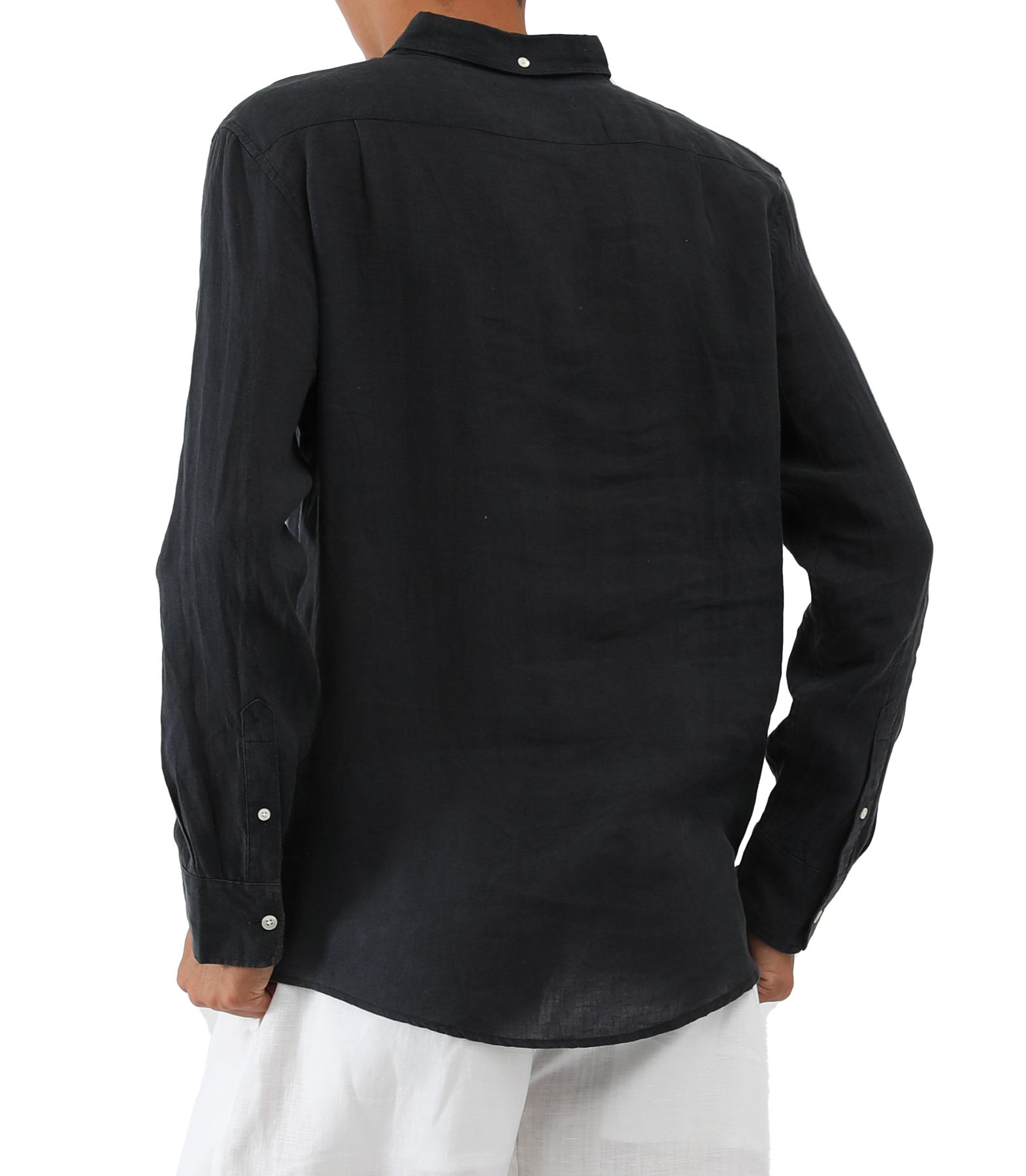 Slim Fit Linen Shirt  | Navy