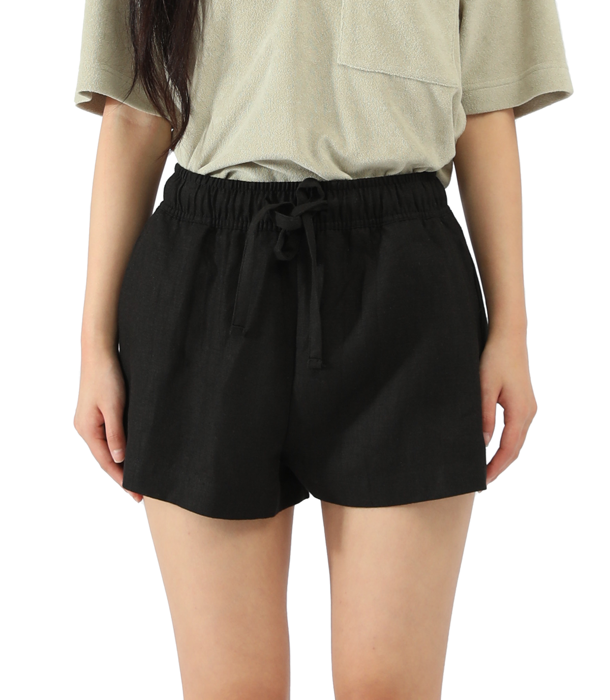 linen shorts for women #Black