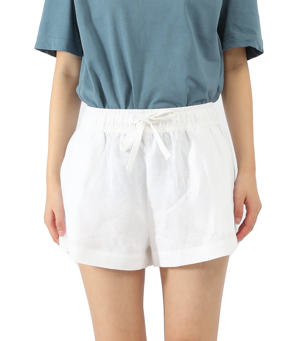 linen shorts for women #White