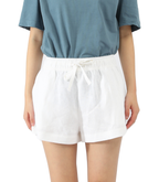 linen shorts for women #White